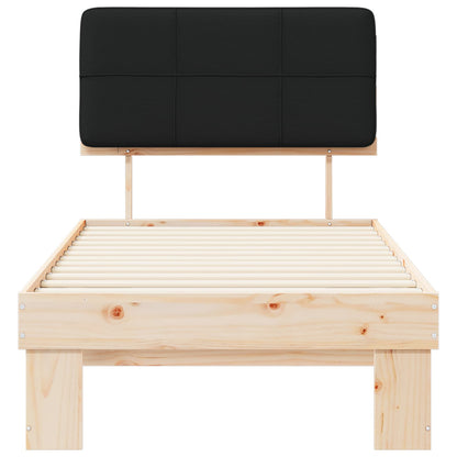 Bed Frame with Upholstered Headboard Black 100 x 200 cm