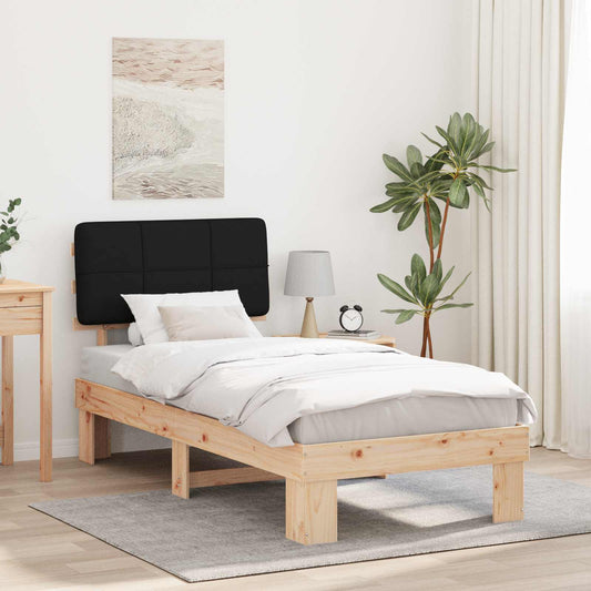 Bed Frame with Upholstered Headboard Black 90 x 200 cm
