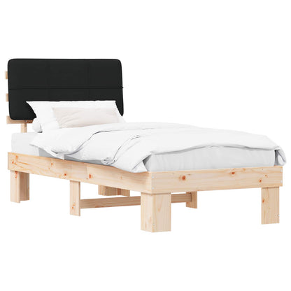 Bed Frame with Upholstered Headboard Black 80 x 200 cm