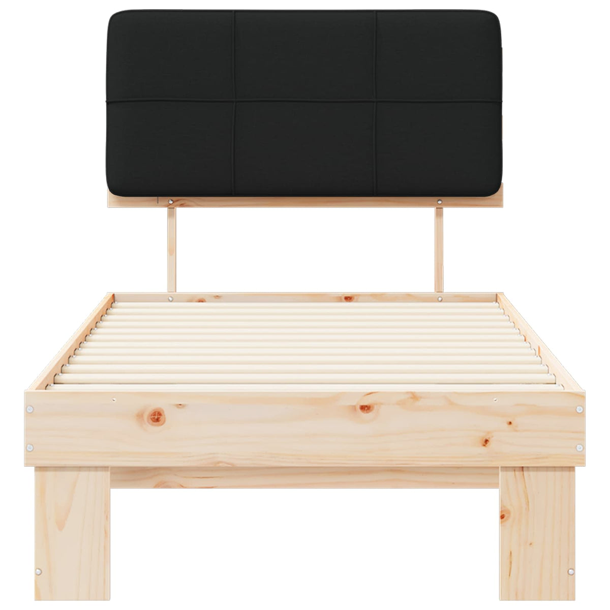 Bed Frame with Upholstered Headboard Black 80 x 200 cm