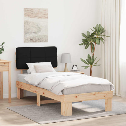 Bed Frame with Upholstered Headboard Black 75 x 190 cm