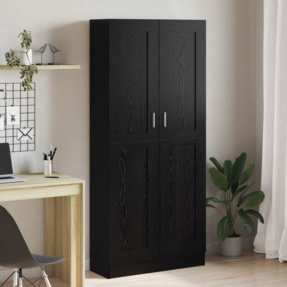 Book Cabinet Black Oak 82.5 x 30.5 x 185 cm Engineered Wood