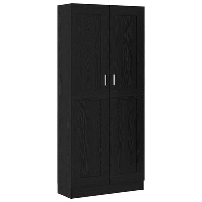 Book Cabinet Black Oak 82.5 x 30.5 x 185 cm Engineered Wood