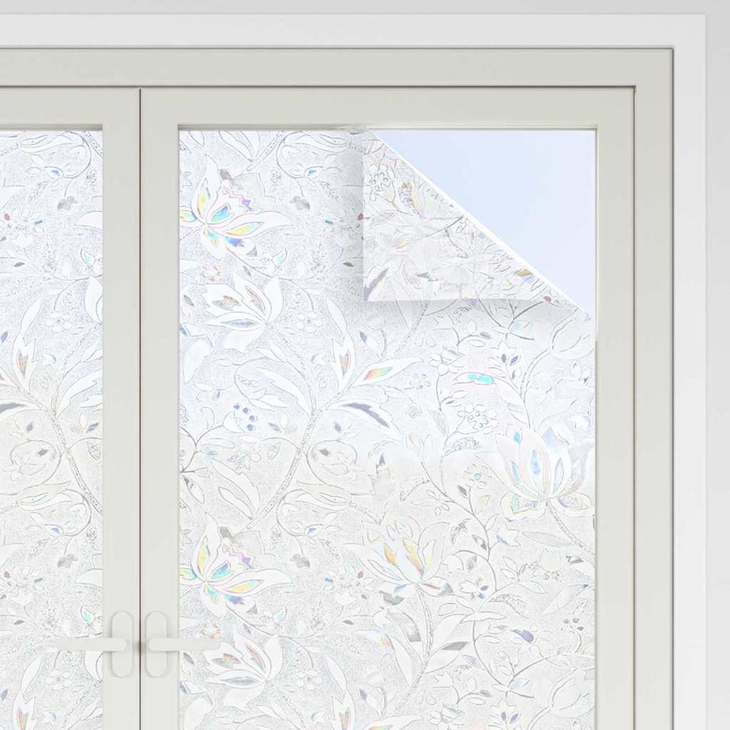 Static Window Film Flowers Pattern 45 x 500 cm PVC