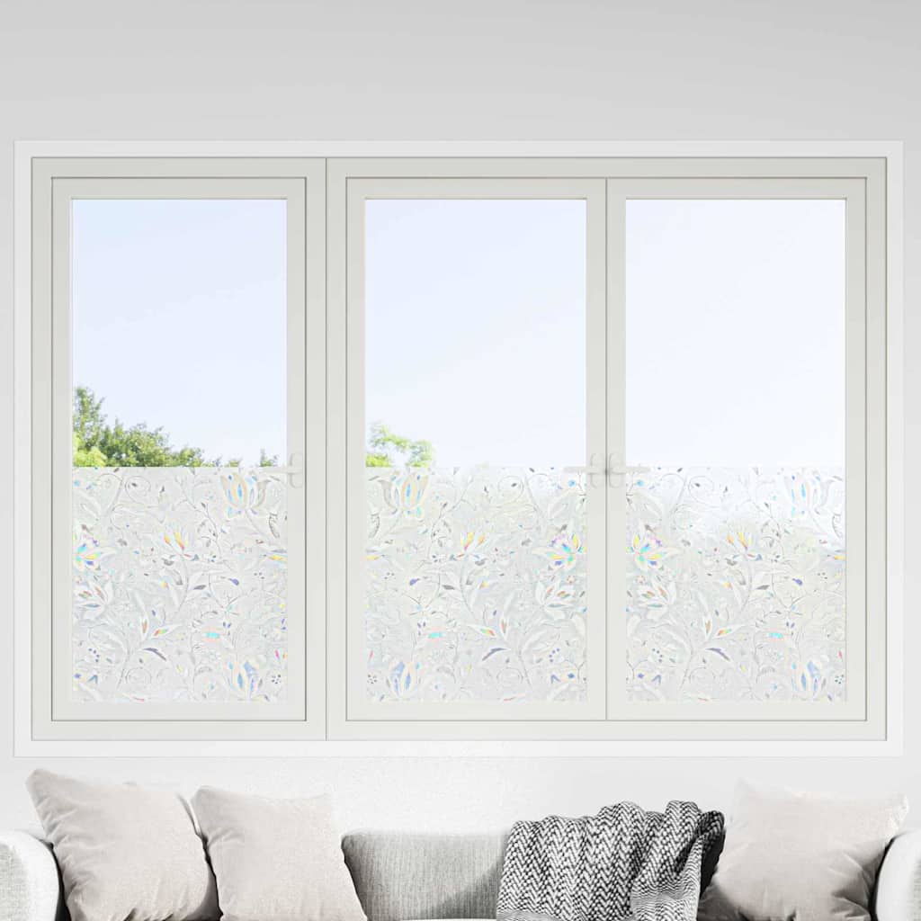 Static Window Film Flowers Pattern 45 x 500 cm PVC