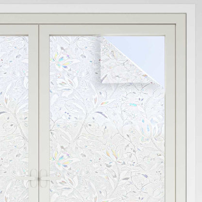 Static Window Film Flowers Pattern 90 x 500 cm PVC