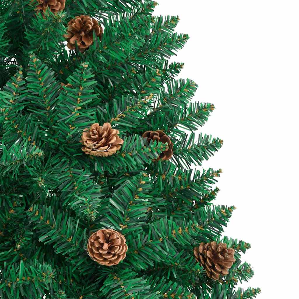 Slim Christmas Tree Green 210 cm PVC and Solid Pine wood