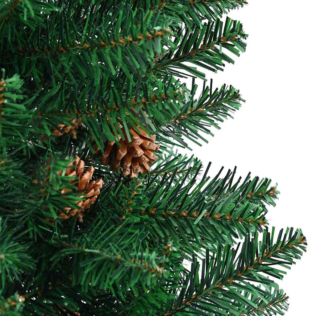 Slim Christmas Tree Green 210 cm PVC and Solid Pine wood