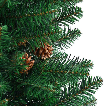 Slim Christmas Tree Green 210 cm PVC and Solid Pine wood