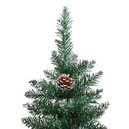 Slim Christmas Tree Green 180 cm PVC and Solid Pine wood