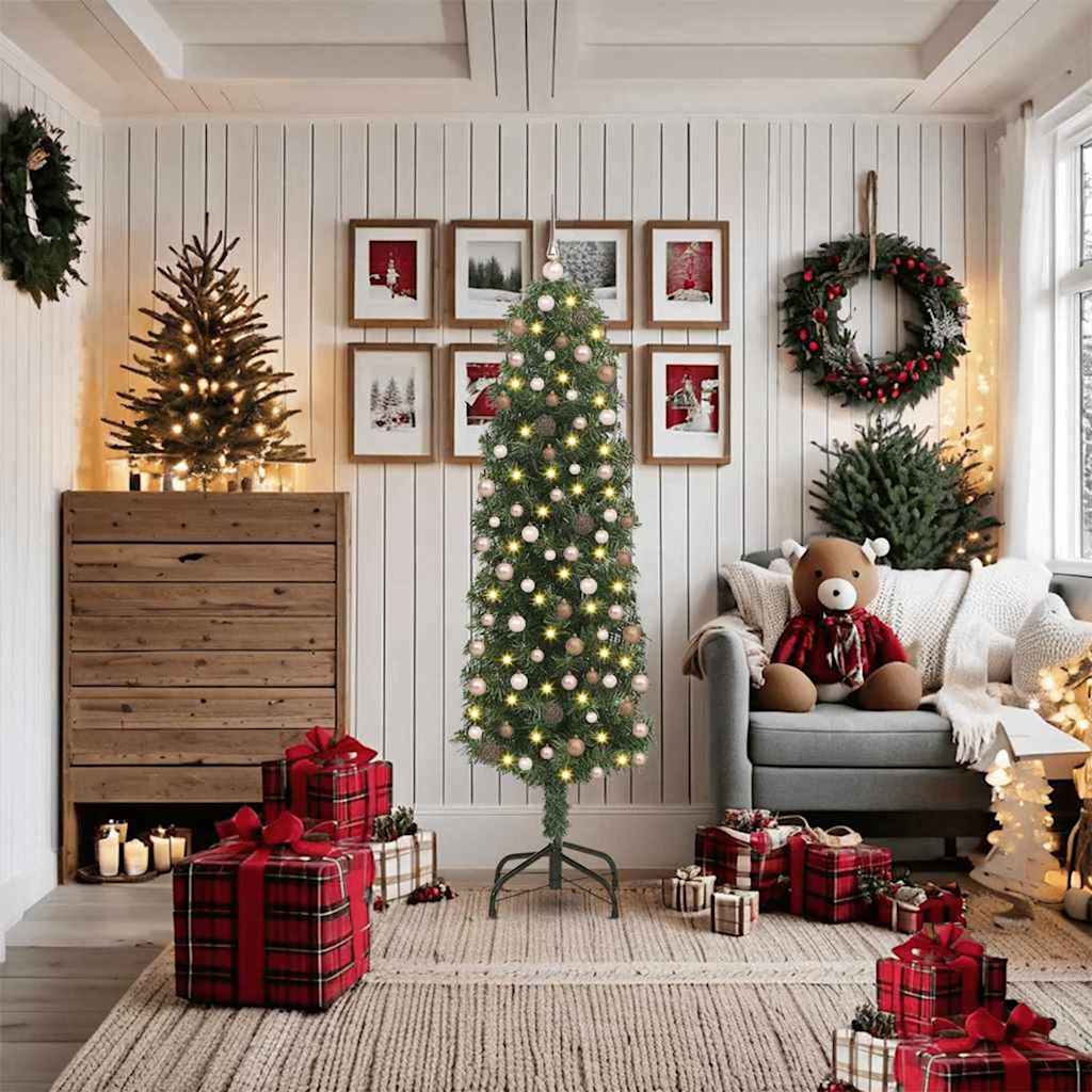 Artificial Christmas Tree with 300 LEDs with Stand Green 180 cm