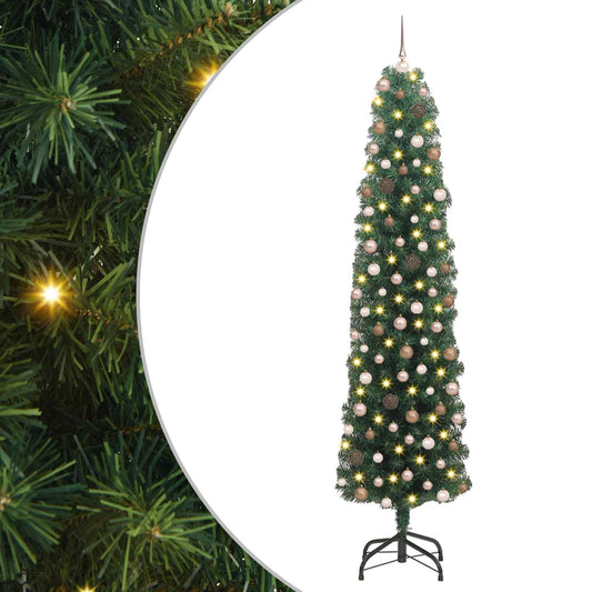 Artificial Christmas Tree with 300 LEDs with Stand Green 210 cm