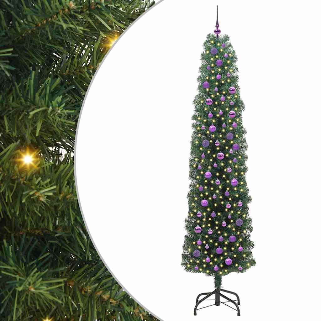 Artificial Christmas Tree with 300 LEDs with Stand Green 240 cm