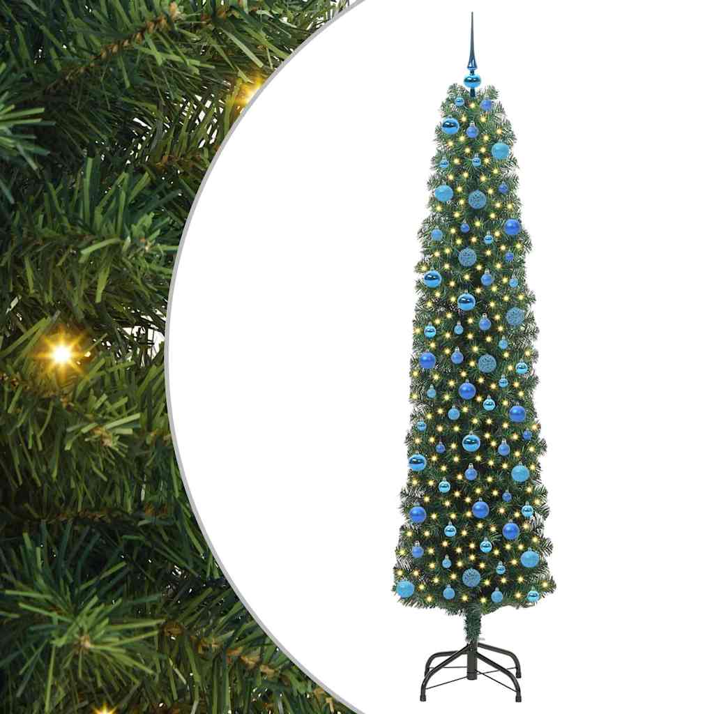 Artificial Christmas Tree with 300 LEDs with Stand Green 240 cm