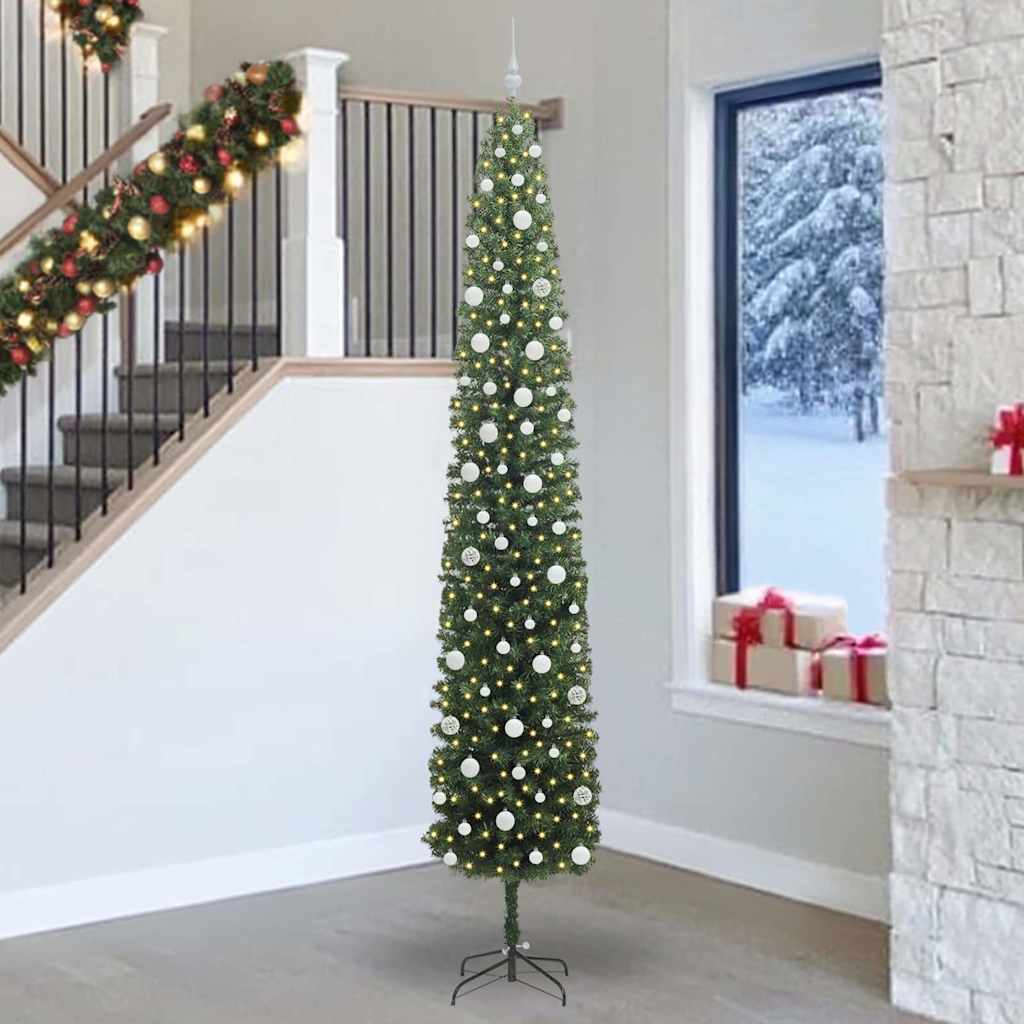 Artificial Christmas Tree with 300 LEDs with Stand Green 270 cm