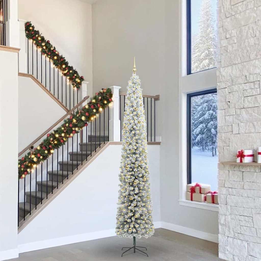 Artificial Christmas Tree Green and White 300 cm