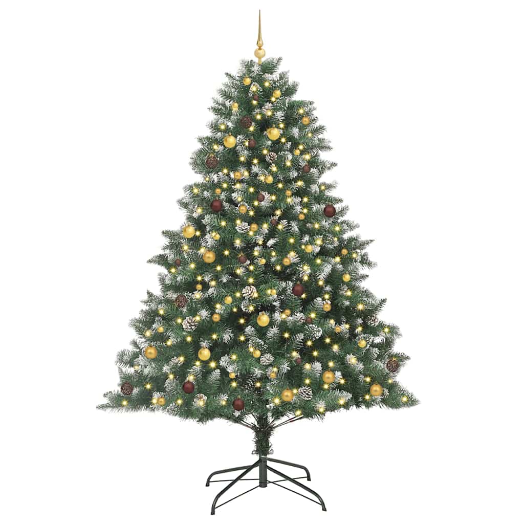 Artificial Christmas Tree with 300 LEDs with Stand Green 240 cm