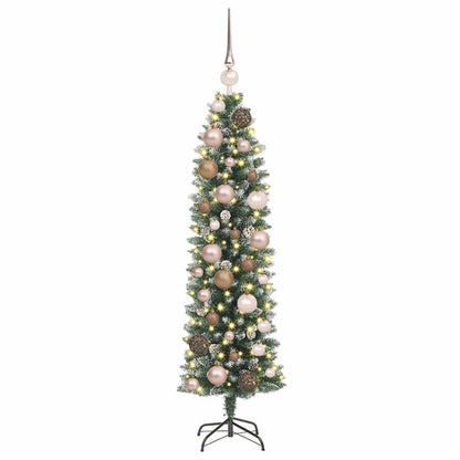 Artificial Slim Christmas Tree Green and White 120 cm