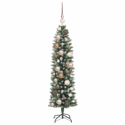 Artificial Slim Christmas Tree Green and White 120 cm