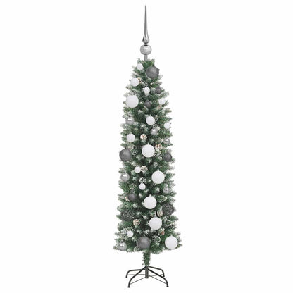 Artificial Slim Christmas Tree Green and White 120 cm