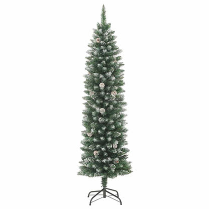 Artificial Slim Christmas Tree Green and White 120 cm