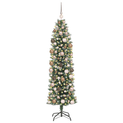 Artificial Slim Christmas Tree with 300 LEDs Green 70.87 in