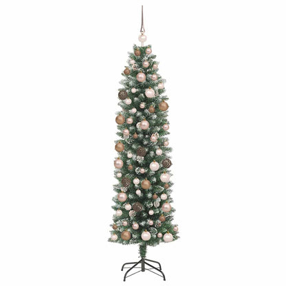 Artificial Slim Christmas Tree with 300 LEDs Green 70.87 in