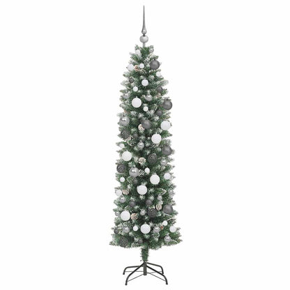 Artificial Slim Christmas Tree with 300 LEDs Green 70.87 in