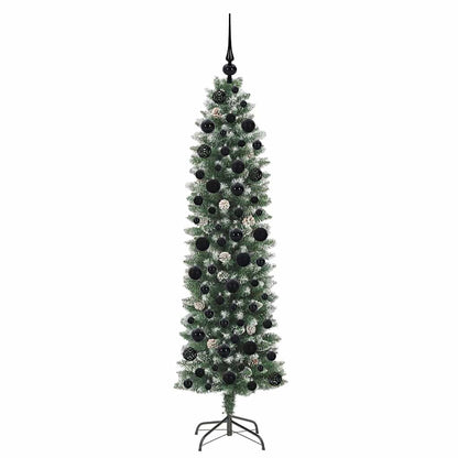 Artificial Slim Christmas Tree Green and White 180 cm