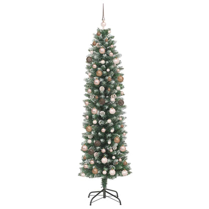 Artificial Slim Christmas Tree with 300 LEDs Green 82.68 in