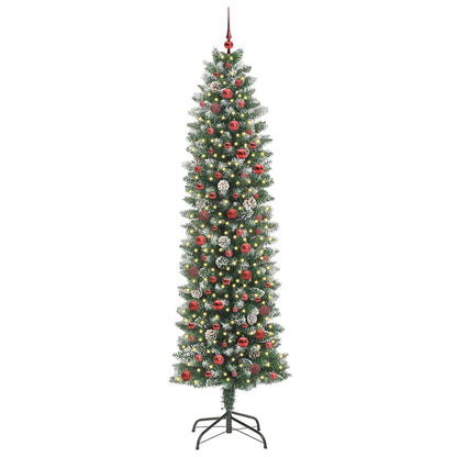 Artificial Slim Christmas Tree Green and White 240 cm
