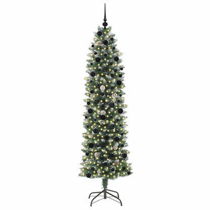 Artificial Slim Christmas Tree Green and White 240 cm