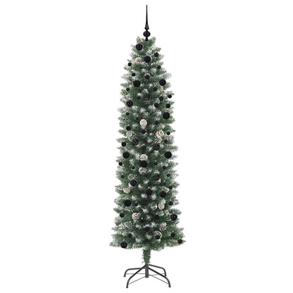 Artificial Slim Christmas Tree Green and White 240 cm