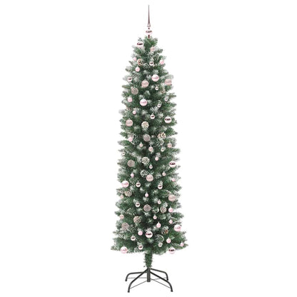 Artificial Slim Christmas Tree Green and White 240 cm