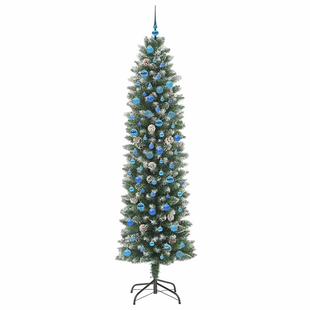 Artificial Slim Christmas Tree Green and White 240 cm