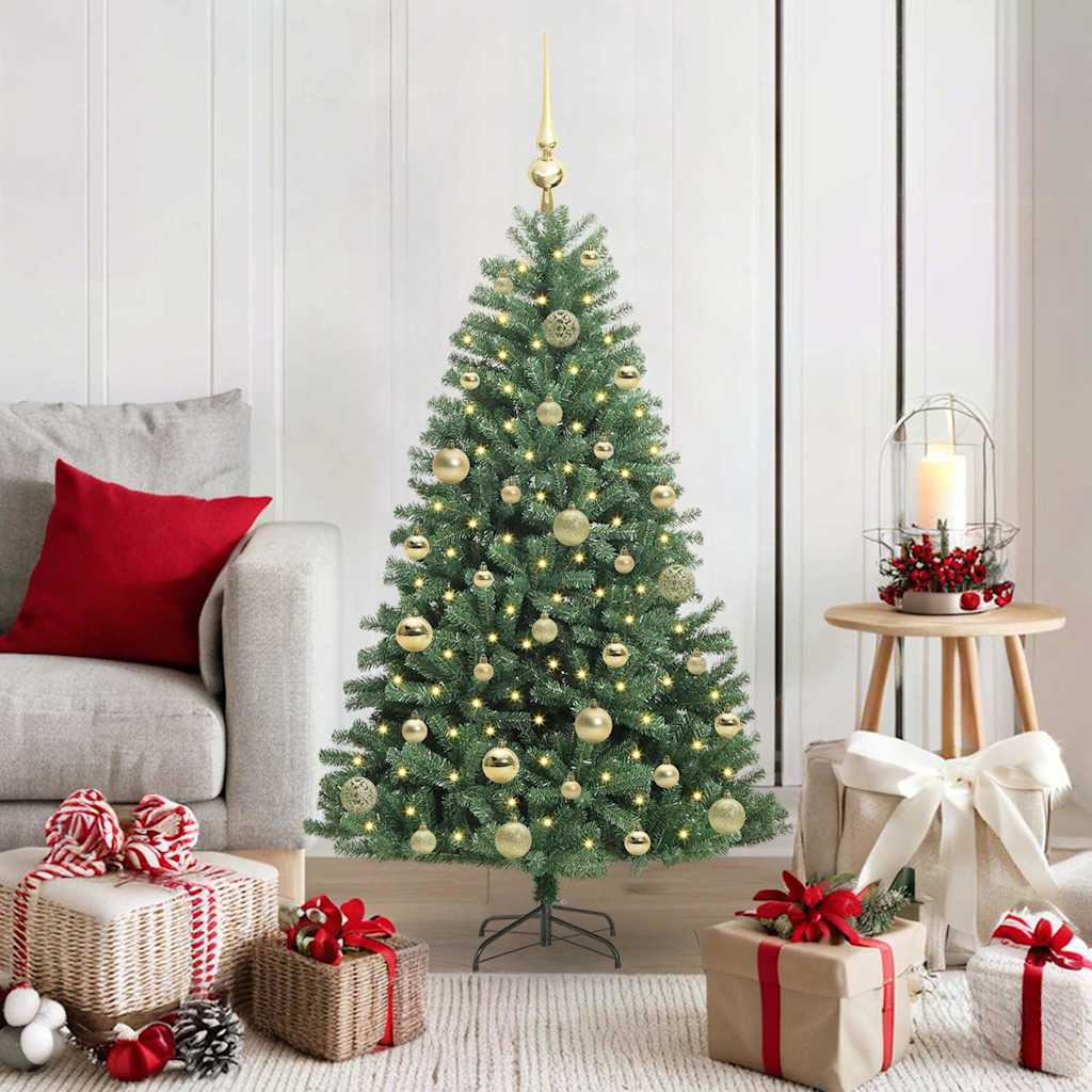 Artificial Hinged Christmas Tree Green 120 cm PVC and Metal