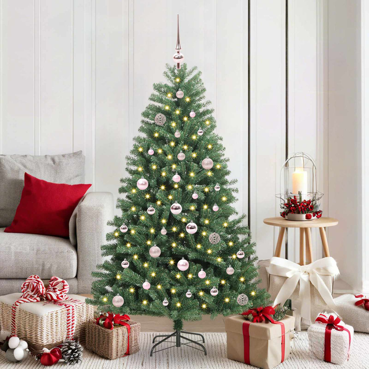 Artificial Hinged Christmas Tree Green 150 cm PVC and Metal