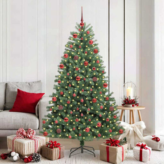 Artificial Hinged Christmas Tree Green 180 cm PVC and Metal