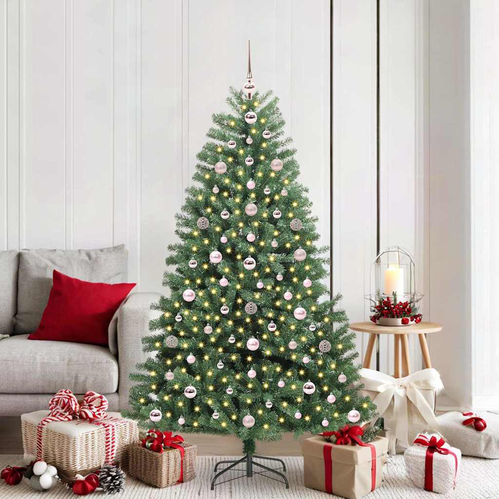 Artificial Hinged Christmas Tree Green 180 cm PVC and Metal