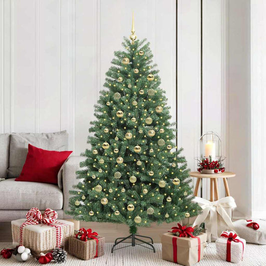 Artificial Hinged Christmas Tree Green 180 cm PVC and Metal