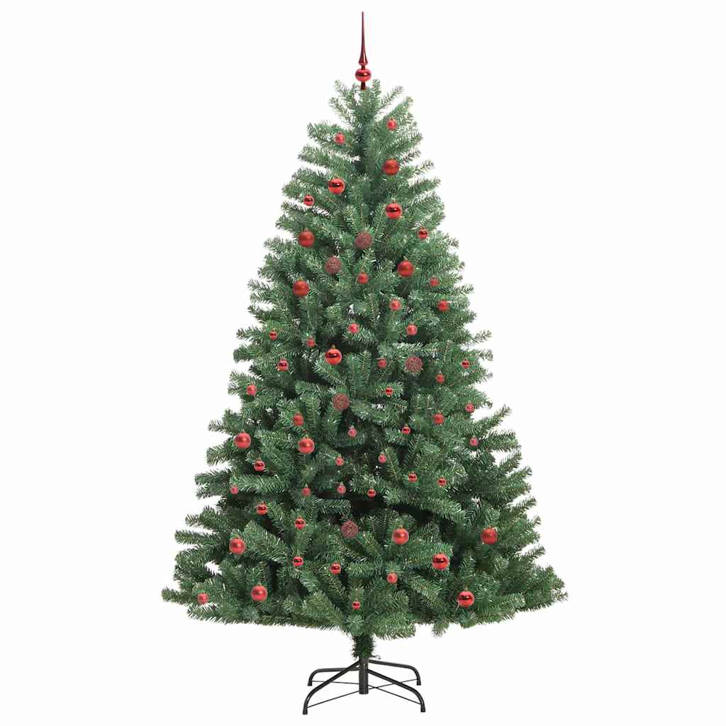 Artificial Hinged Christmas Tree Green 210 cm PVC and Metal