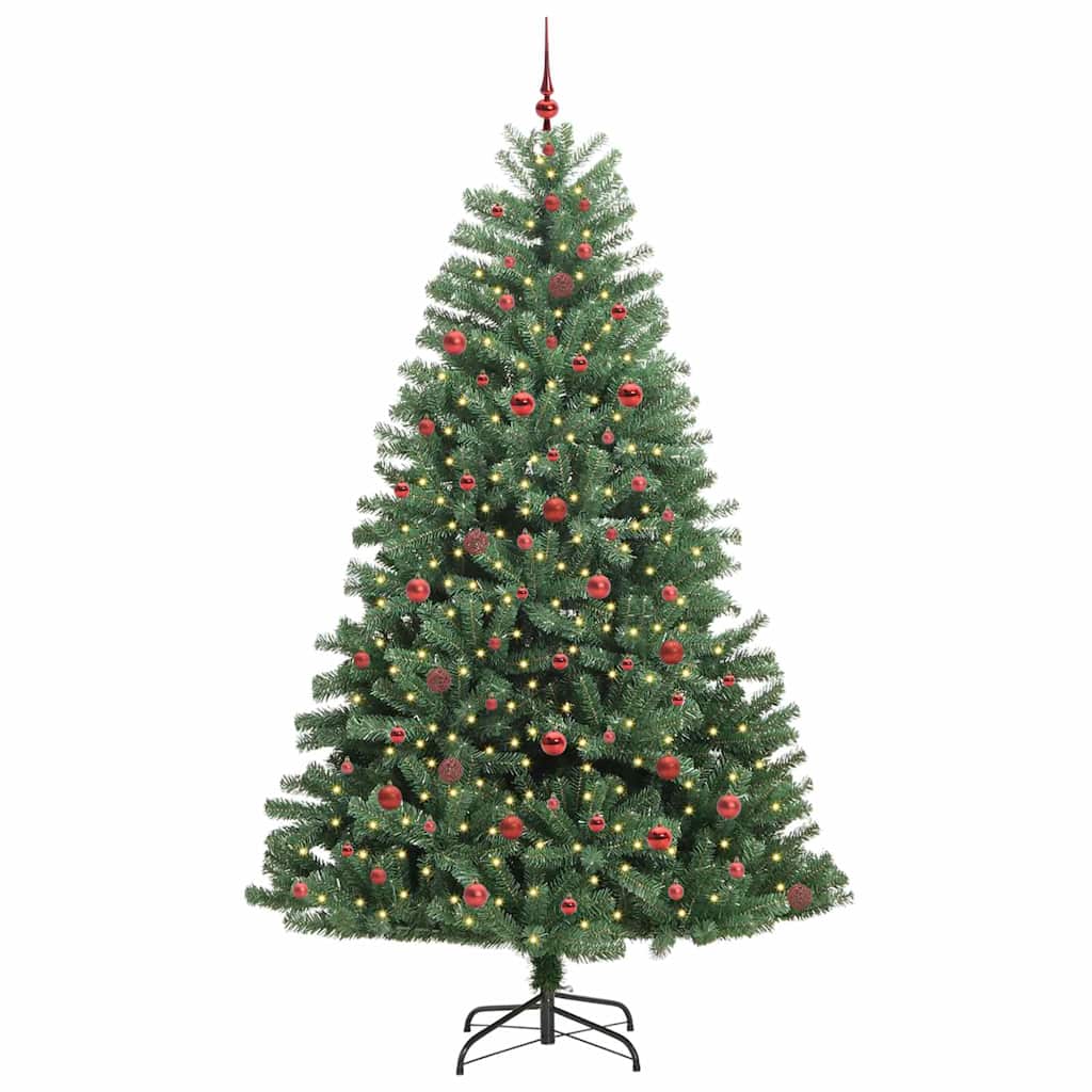 Artificial Hinged Christmas Tree Green 240 cm PVC and Metal
