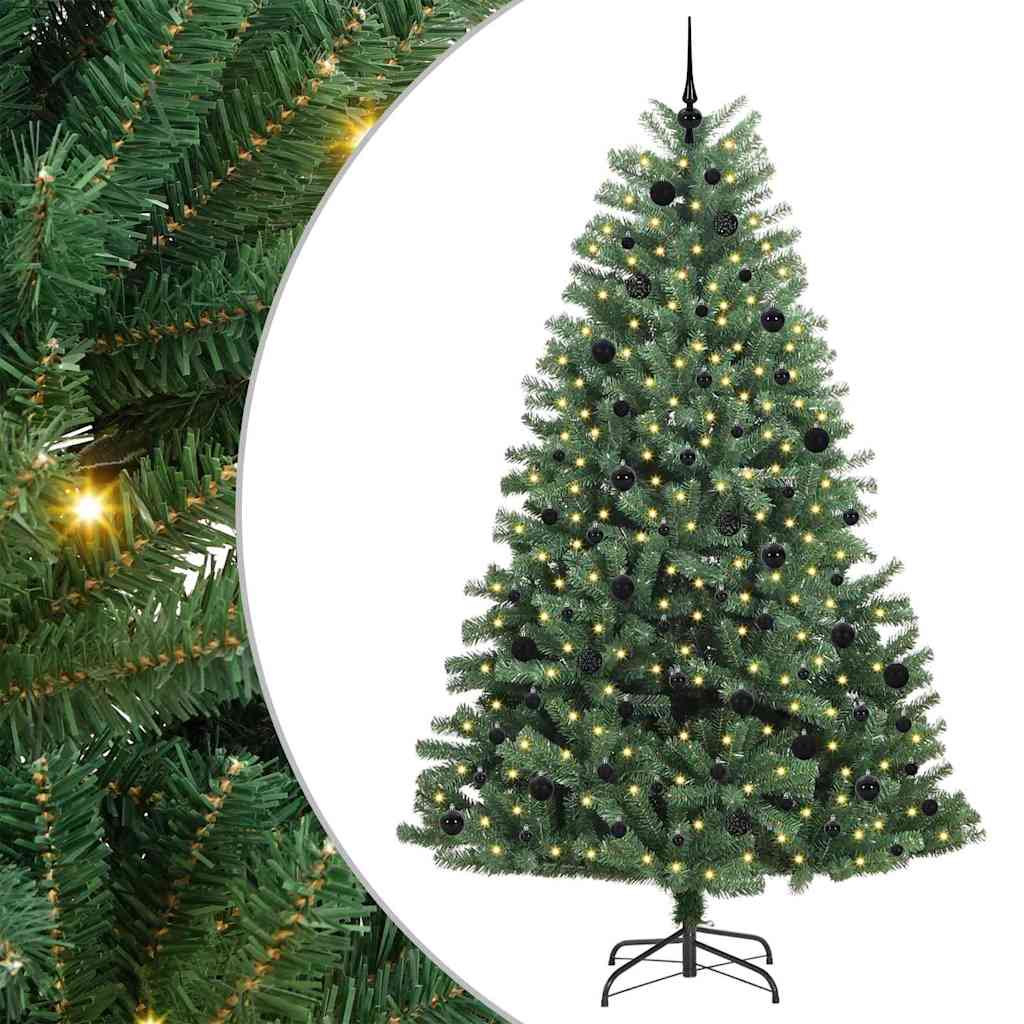 Artificial Hinged Christmas Tree Green 240 cm PVC and Metal