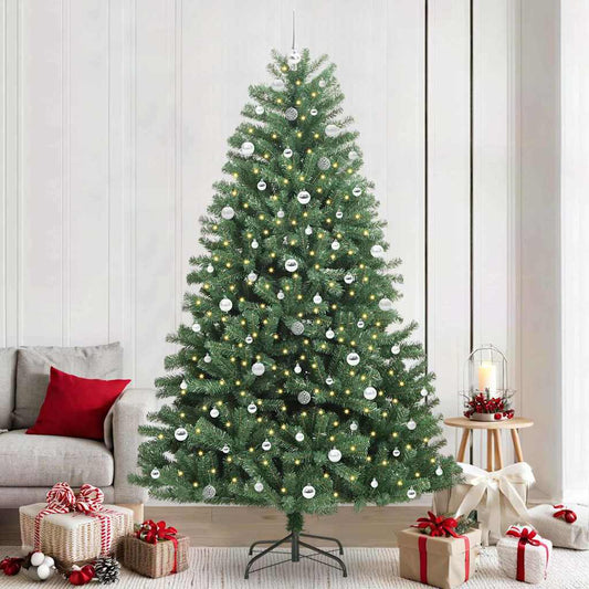 Artificial Hinged Christmas Tree Green 240 cm PVC and Metal
