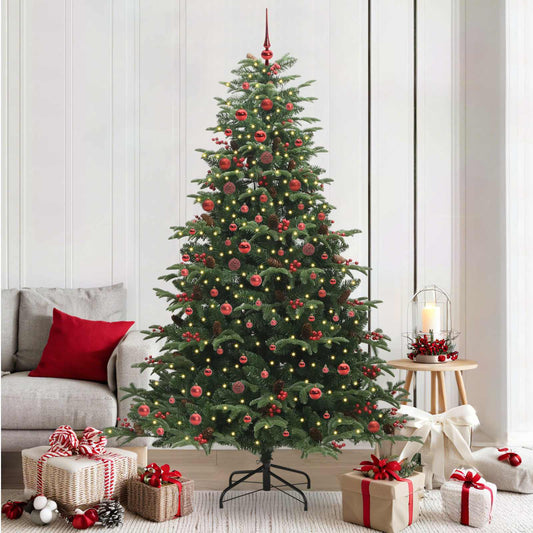 Artificial Christmas Tree with 300 LEDs with Stand Green 210 cm