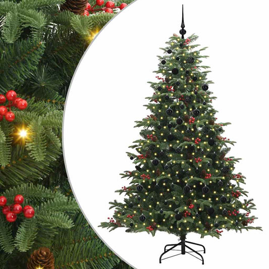 Artificial Christmas Tree with 300 LEDs with Stand Green 210 cm