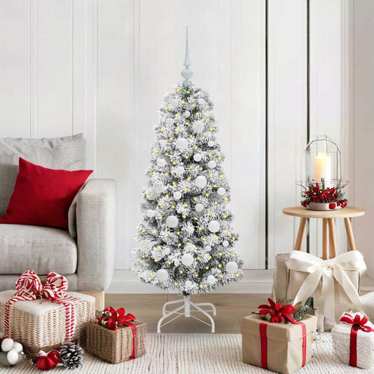 Artificial Hinged Christmas Tree Green and White 120 cm