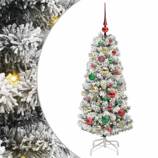 Artificial Hinged Christmas Tree Green and White 120 cm