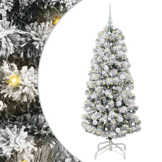 Artificial Hinged Christmas Tree Green and White 150 cm