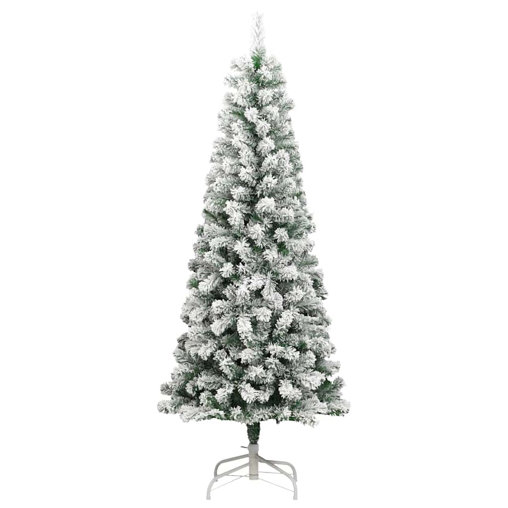 Artificial Hinged Christmas Tree Green and White 180 cm